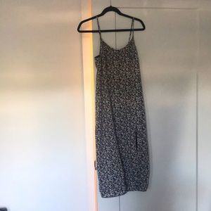 FLORAL High Slit Slip Dress